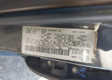 1998 Toyota 4Runner Sr5 V6 z USA, uszkodzony, nr VIN JT3GN86R2W0064039